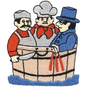 Bargain Three Men In Tub Embroidery Design