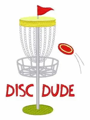 Crafted Frisbee Disc Dude Embroidery Design