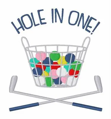 High Quality Hole In One Embroidery Design