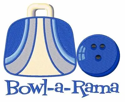 Bowl-A-Rama Embroidery Design Handmade