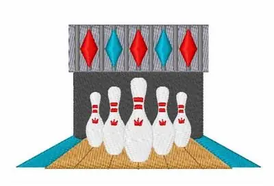 Retro Bowling Alley Embroidery Design Buy Today