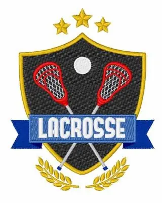 Modern Lacrosse Shield Embroidery Design