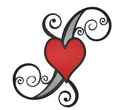 Worldwide Shipping Swirl Heart Embroidery Design