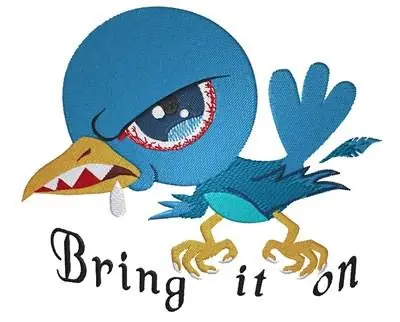 Angered Bird Embroidery Design Fan Favorite