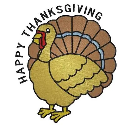 Brand New Happy Turkey Embroidery Design