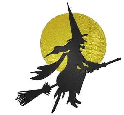 Broom Witch Embroidery Design Markdown