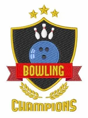 Professional Grade Bowling Champions Embroidery Design