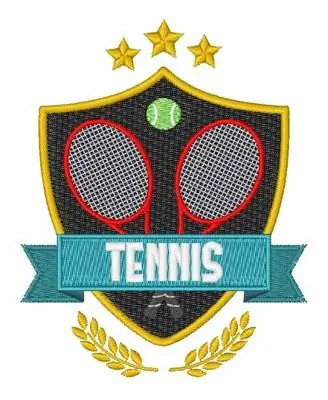 Time-Limited Tennis Racket Shield Embroidery Design
