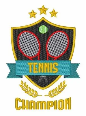 Cheap Tennis Champion Embroidery Design