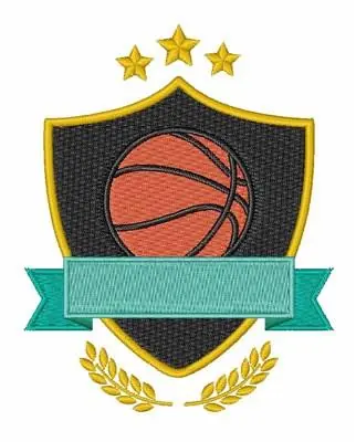 Limited Edition Basketball Shield Embroidery Design