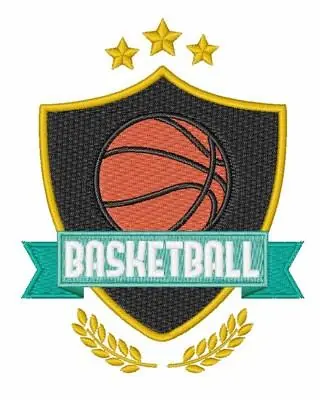 Latest Basketball Emblem Embroidery Design