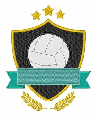 Volleyball Shield Embroidery Design Affordable