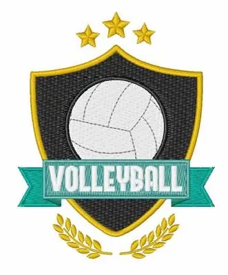 Bargain Volleyball Emblem Embroidery Design