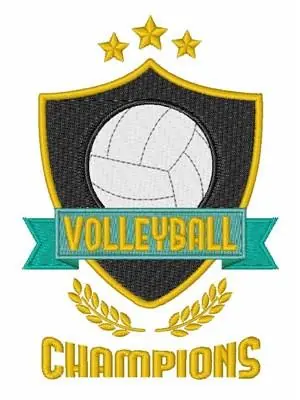 Secure Checkout Volleyball Champions Embroidery Design