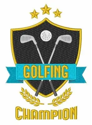 Handmade Golfing Champion Embroidery Design