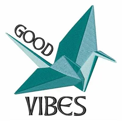 Limited Edition Good Vibes Crane Embroidery Design