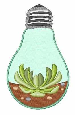 Succulent Light Bulb Embroidery Design Exclusive Offer