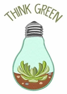 Think Green Embroidery Design Next Day Delivery