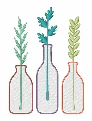 Professional Grade Plant Bottles Embroidery Design