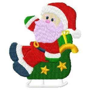 Best Seller Santa In Sleigh Embroidery Design