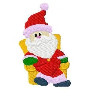Santa In Chair Embroidery Design One Day Deal