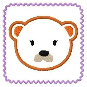 Authentic Teddy Head Embroidery Design