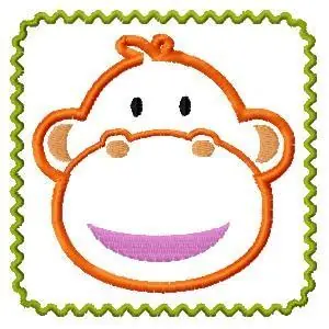 Luxury Monkey Head Embroidery Design