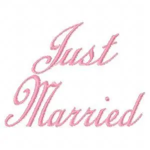 Direct From Factory Just Married Embroidery Design