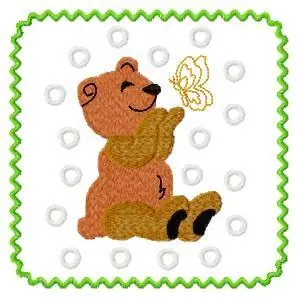 Instant Buy Bear Block Embroidery Design