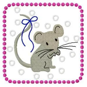Mouse Block Embroidery Design High Quality