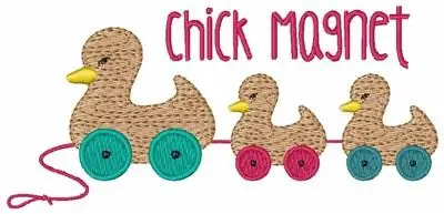 Chick Magnet Embroidery Design Brand New