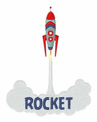 One Day Deal Rocket Ship Embroidery Design