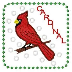 Cardinal Block Embroidery Design Exclusive Offer