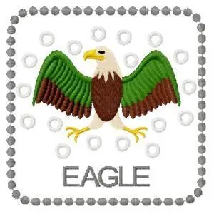 Hot Picks Eagle Block Embroidery Design