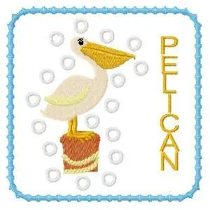 Trending Pelican Block Embroidery Design