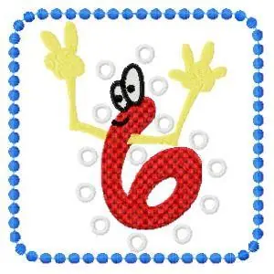 Cartoon 6 Embroidery Design Flash Sale