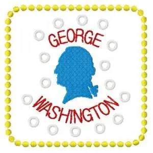 Money Back Guarantee George Washington Embroidery Design