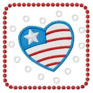 Discount USA Heart Embroidery Design