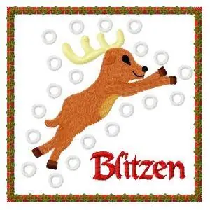 Blitzen Embroidery Design Buy Direct