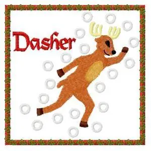 Dasher Embroidery Design Crafted