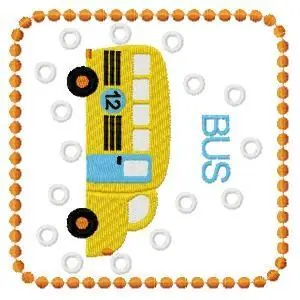 School Bus Embroidery Design Markdown