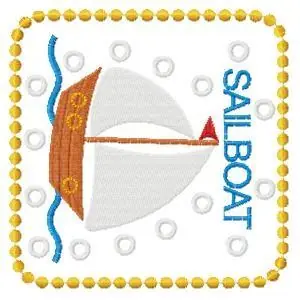 Sailboat Block Embroidery Design Viral