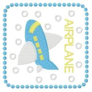 Instant Buy Airplane Block Embroidery Design