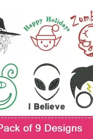 Luxury Fictional Character Outlines Embroidery design pack by Favpro Designs, Embroidery Packs on EmbroideryDesigns.com