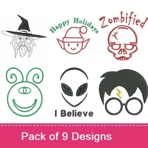 Luxury Fictional Character Outlines Embroidery design pack by Favpro Designs, Embroidery Packs on EmbroideryDesigns.com