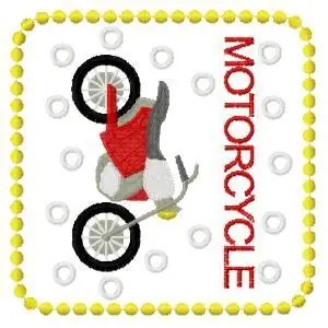 Motorcycle Embroidery Design Premium