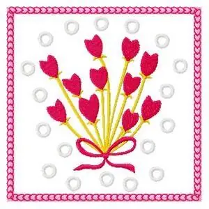 Best Choice Heart Flowers Embroidery Design