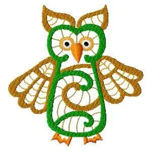 Mega Sale Green Owl Embroidery Design