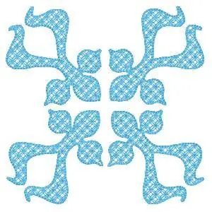 Blue Embellishment Embroidery Design Fast Shipping