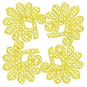 Premium Yellow Decoration Embroidery Design